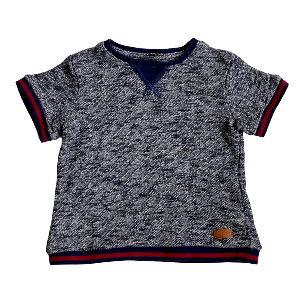 7FAM Navy Heather Short Sleeve Sweatshirt